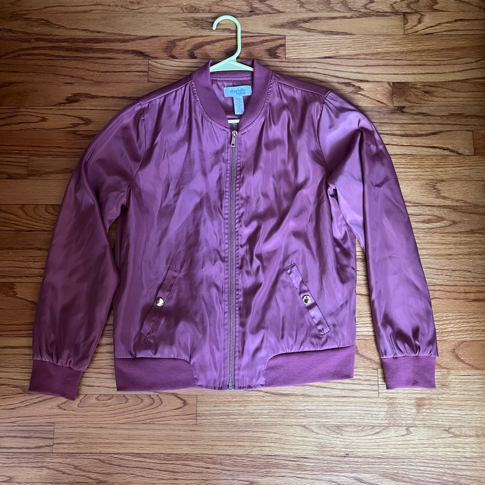 Charlotte Russe Pink Bomber Jacket Lightweight Casual
